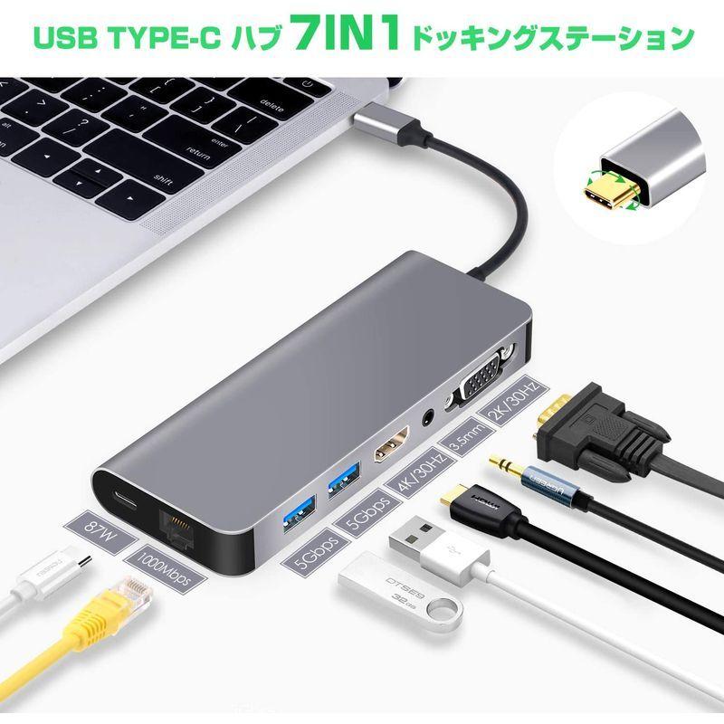USB C HDMI VGA変換 USB C ハブ 7in1 USB Type C ハブ HDMI Samsung Dexモード USBC｜living-store｜04