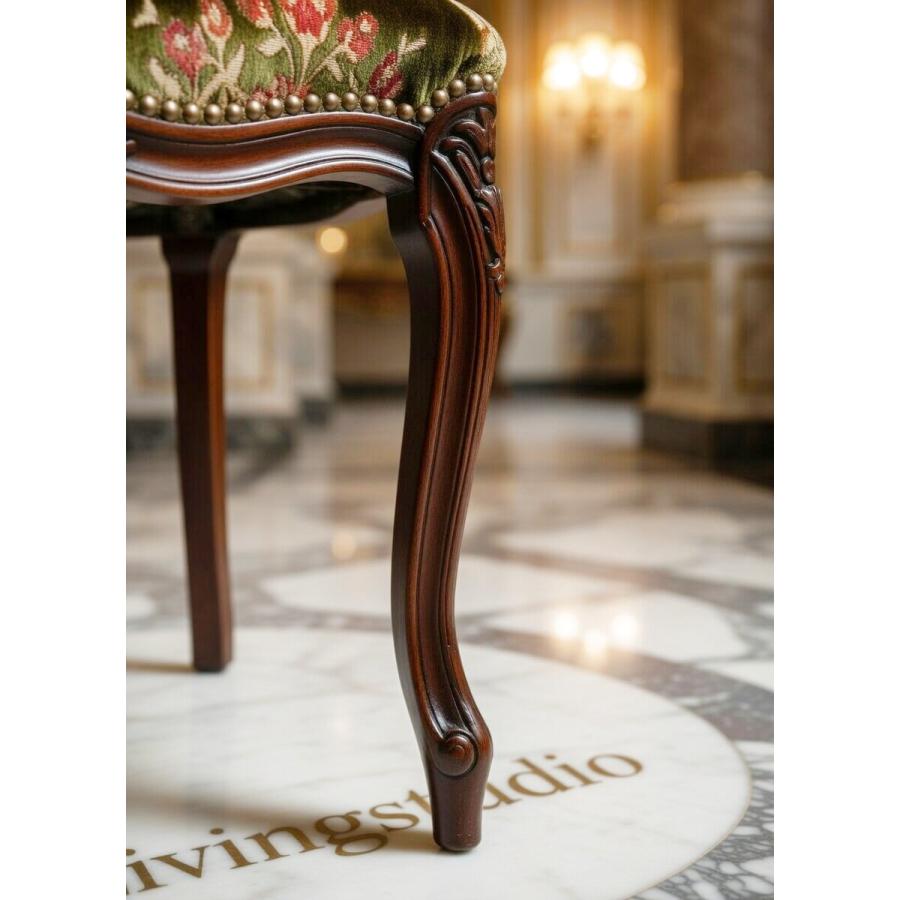 イタリア製 輸入家具 アームチェア サロンチェア 金華山 ベルベット 