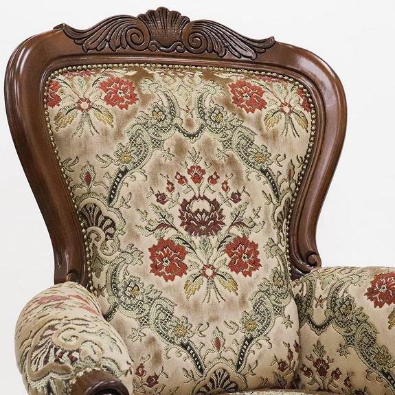 イタリア製 輸入家具 ハイバックチェア 金華山 ベージュ ネコ脚 イタリア製 輸入家具 ハイバックチェア 金華山 ベージュ ネコ脚