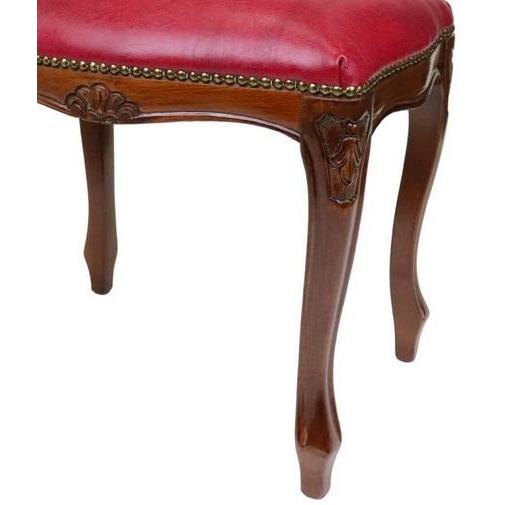 イタリア製 輸入家具 スツール ネコ脚 レッド 合皮 フェイクレザー