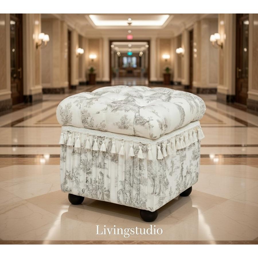 スツールボックス トワルドジュイ ジェニファーテイラー 収納 33139ST 輸入家具 スツールボックス Toile de Jouy トワルドジュイ