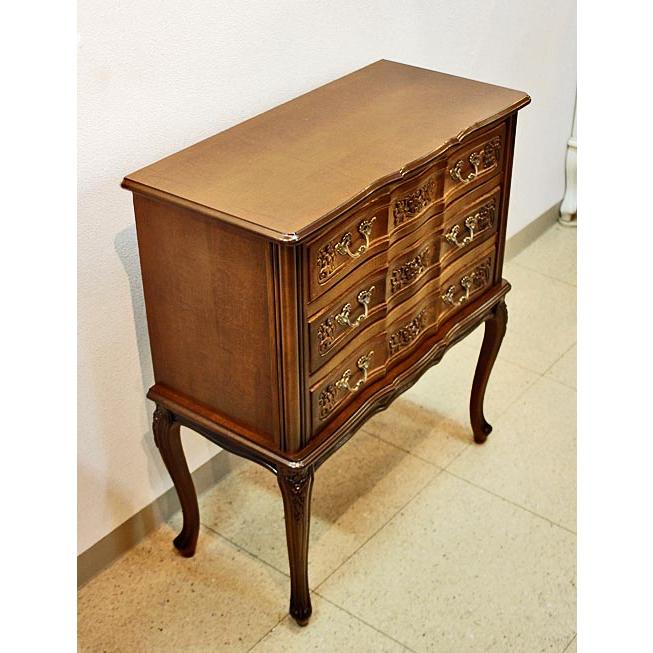 イタリア製 輸入家具 チェスト 3段 W73cm ネコ脚 彫刻 Claudio Saoncella SC230 送料無料 リビングスタジオ 直輸入の画像