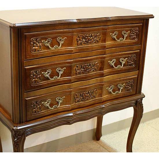 イタリア製 輸入家具 チェスト 3段 W73cm ネコ脚 彫刻 Claudio Saoncella SC230 送料無料 リビングスタジオ 直輸入の画像
