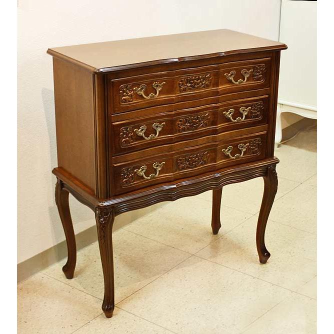 イタリア製 輸入家具 チェスト 3段 W73cm ネコ脚 彫刻 Claudio Saoncella SC230 送料無料 リビングスタジオ 直輸入の画像