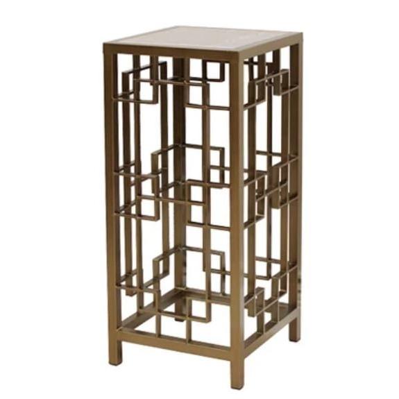 輸入家具 花台 フラワースタンド アイアン ブロンズ 大理石 モダン