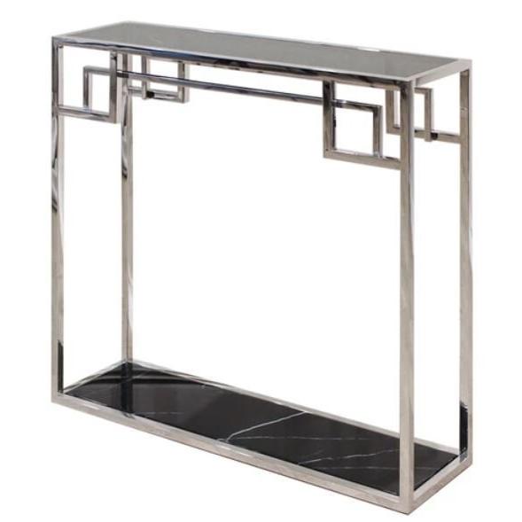 コンソール モダン 大理石 ゴールド ガラストップ アイアン EH-154-G 輸入家具 コンソール モダン シンプル 大理石 ゴールド ガラス