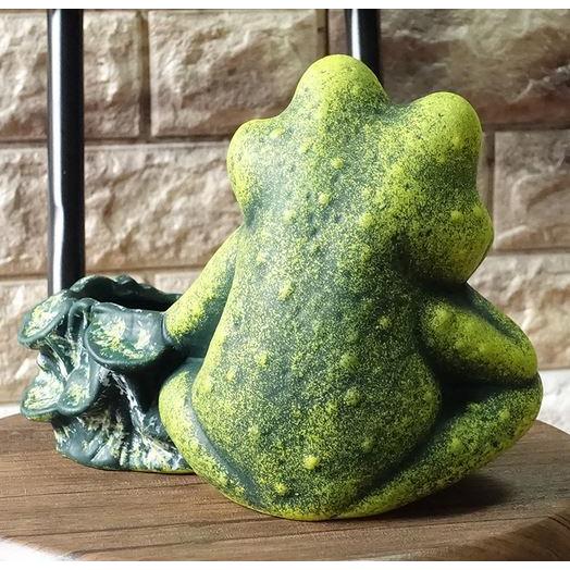 ポルトガル製 輸入雑貨 かんガエルカエル プランター 鉢カバー