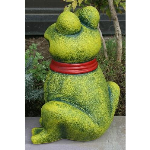 ポルトガル製 輸入雑貨 おすましカエル 陶器 置物 オブジェ リボン 赤 