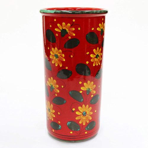 イタリア製 輸入雑貨 傘立て 赤 花柄 陶器 Ilponte イルポンテ トスカーナ 手描き ストレート 961249 送料無料 直輸入 リビングスタジオ