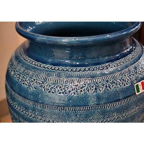 イタリア製 輸入雑貨 傘立て ブルー つぼ型 グラフィート