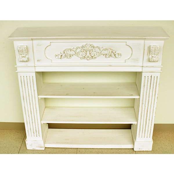 マントルピース コンソール シェルフ ホワイト シャビーシック 姫系 5006 輸入家具 マントルピース コンソール シェルフ ホワイト シャビー