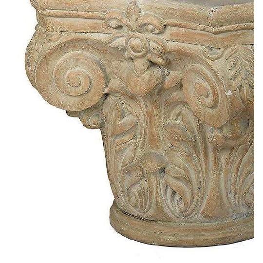 輸入家具 ペデスタル 花台 柱頭 オブジェ テーブル ギリシャ クラシック シャビーシック アンティーク風 85141PD AN-73466 直輸入 リビングスタジオ 送料無料_2
