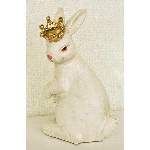ウサギの置物 王冠付き 楽天市場】うさぎ ウサギ 兎 ラビット Rabbit 置物 オブジェ