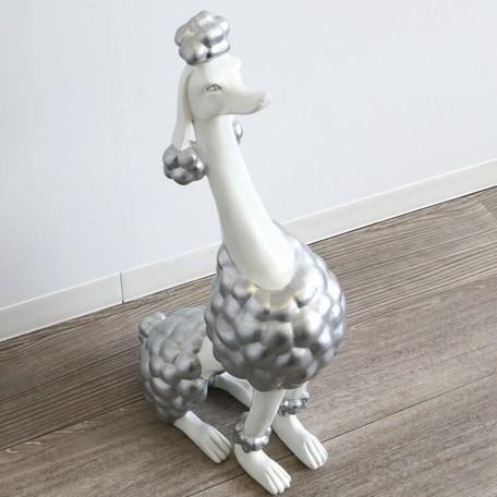 輸入雑貨 置物 プードル イヌ イタリアデザイン 高さ58cm オブジェ 