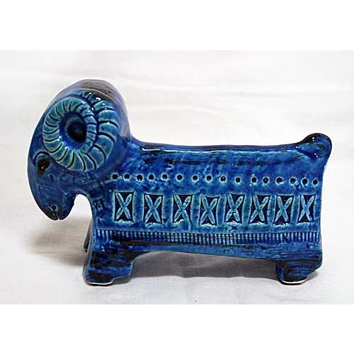 イタリア製 輸入雑貨 ヒツジ 羊 ひつじ 置物 オブジェ ブルー Bitossi