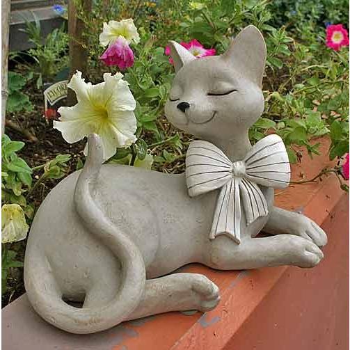 輸入雑貨 ネコ 猫 置物 オブジェ リボン リラックスねこ おすまし顔