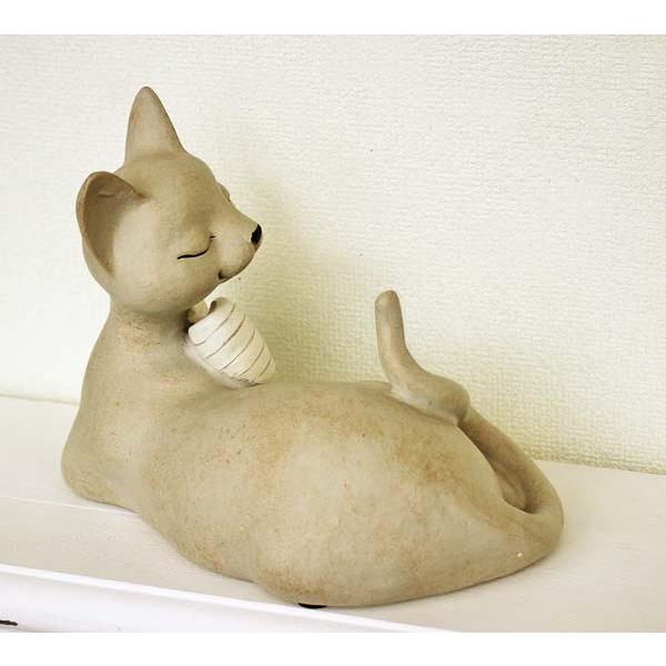 輸入雑貨 ネコ 猫 置物 オブジェ リボン リラックスねこ おすまし顔