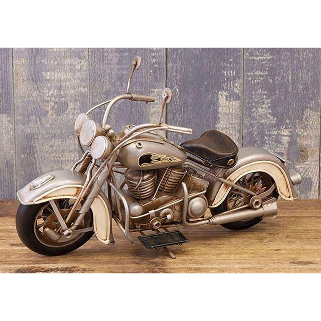 輸入雑貨 置物 ヴィンテージ モーターサイクル SILVER FOX バイク