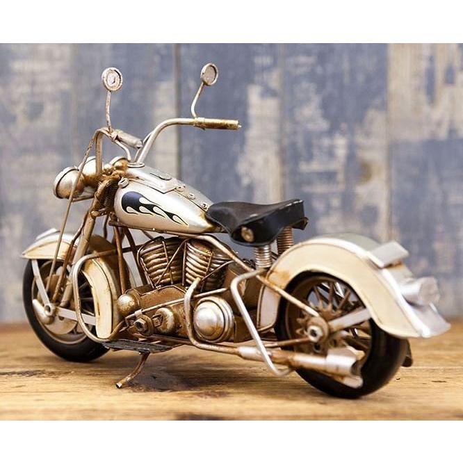 輸入雑貨 置物 ヴィンテージ モーターサイクル SILVER FOX バイク