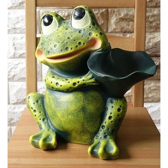 ポルトガル製 輸入雑貨 カエル 蛙 置物 オブジェ 陶器 まいどカエル 