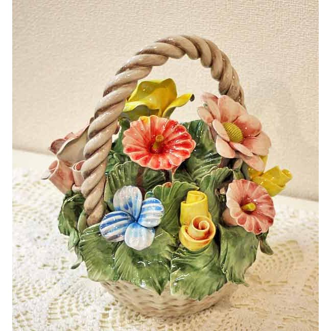 イタリア製 輸入雑貨 置物 陶花 フラワー ローズ バラ 陶器 イタリア製 輸入雑貨 置物 陶花 フラワー ローズ バラ 陶器