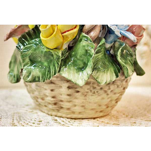 イタリア製 輸入雑貨 置物 陶花 フラワー ローズ バラ 陶器 イタリア製 輸入雑貨 置物 陶花 フラワー ローズ バラ 陶器