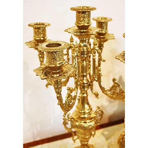 ロココアンティークイタリア製真鍮ローソク立て2点セット