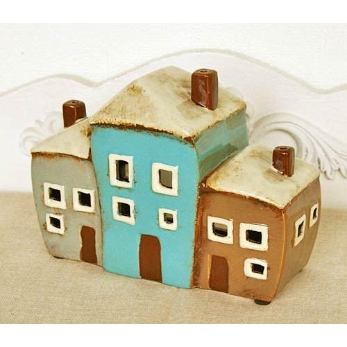 輸入雑貨 キャンドルハウス カンテラハウス 陶器 置物 オブジェ 家