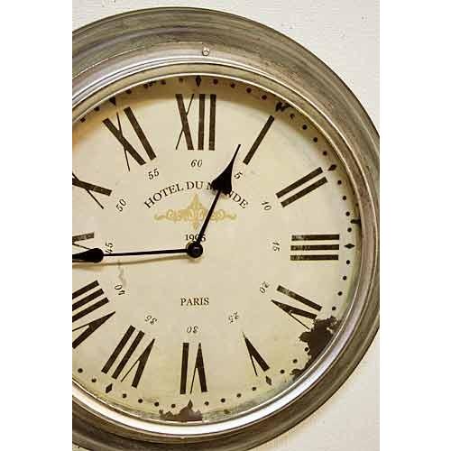 壁掛け時計 ウォールクロック クラシック ヨーロピアン シルバー