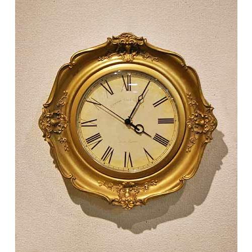 輸入雑貨 時計 ゴールド ロココ バロック 壁掛け ウォールクロック