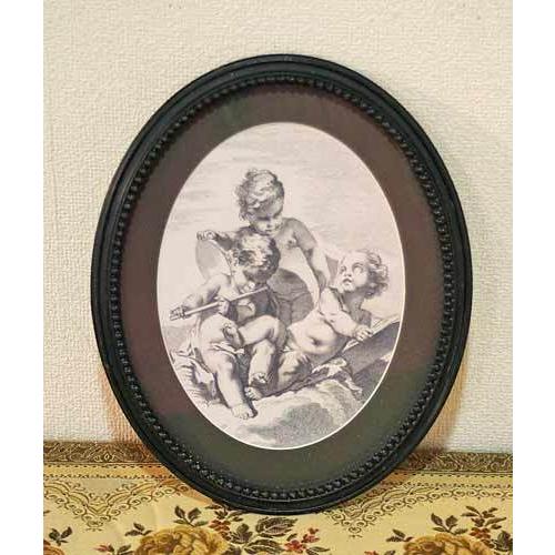 絵画 額装 天使 エンジェル アンティーク 壁掛け ロココ調 インテリア