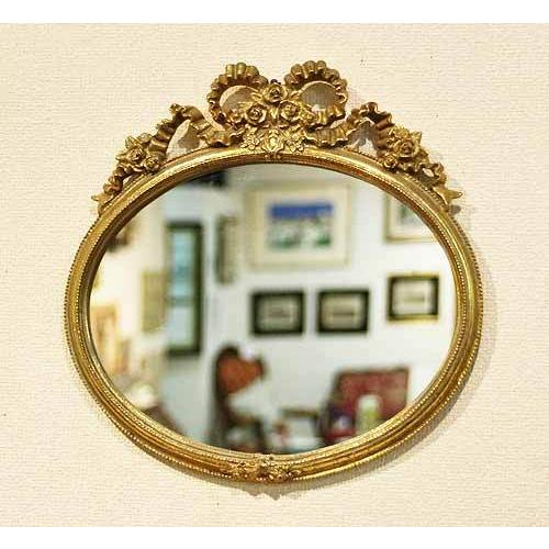 アンティーク 金色 装飾フレームの楕円形 壁掛け鏡 鏡 壁掛け ミラー 壁掛け鏡 ウォールミラー （ゴールド 金 金色