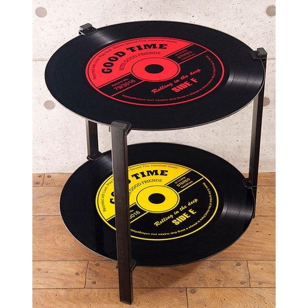 輸入家具 ガラスレコードテーブル 2段 COFFEEテーブル GOOD TIME
