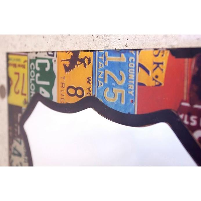 輸入雑貨 ウォールミラー number plate ルート66 アメリカ 北米 壁掛け 