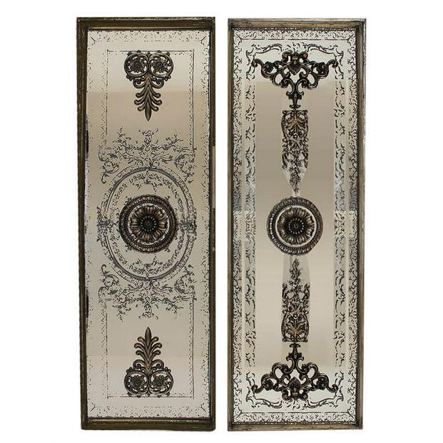 輸入雑貨 ミラー デコレーション ペア クラシック 壁飾り アンティーク風 ミラー 直輸入 シャビーシック 姫系 送料無料 ロココ An 送料無料 直輸入 リビングスタジオ 013 Cot An リビングスタジオ