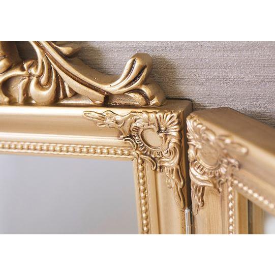 Newチャーチルウッド 三面鏡 ゴールド ミラー ロココ 25148-GD 輸入雑貨 Newチャーチルウッド 三面鏡 ゴールド ミラー ロココ