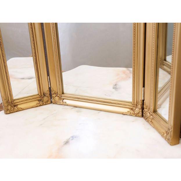 Newチャーチルウッド 三面鏡 ゴールド ミラー ロココ 25148-GD 輸入雑貨 Newチャーチルウッド 三面鏡 ゴールド ミラー ロココ