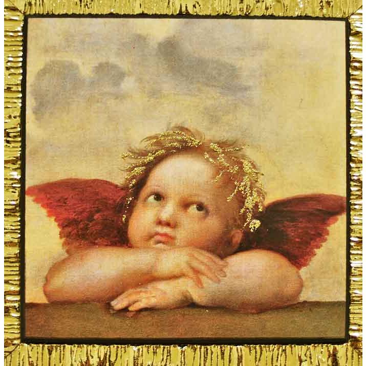 イタリア製 輸入雑貨 額絵 天使 エンゼル システィーナの聖母