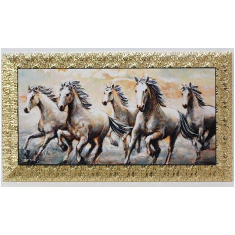 イタリア 額絵 アートフレーム 馬 駿馬 ゴールドフレーム 50100-0244