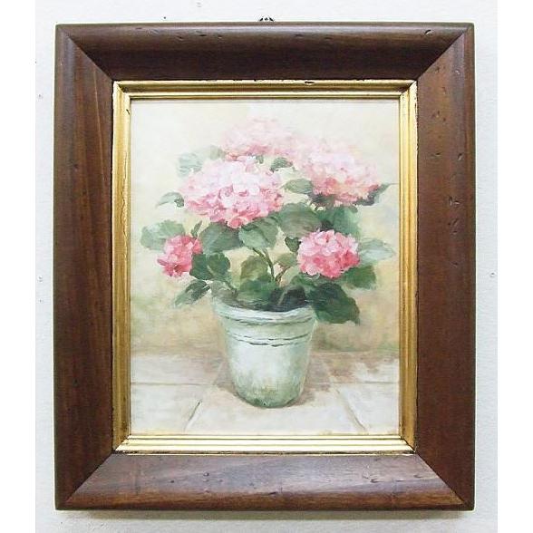 イタリア製 輸入雑貨 額絵 504 アートフレーム アジサイ イタリア製 紫陽花 ピンク 絵画 静物 送料無料 504 アンティーク風 リビングスタジオ 014 Tos 504 リビングスタジオ 直輸入 古木 公式売上