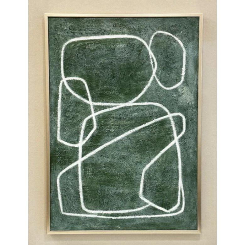 輸入雑貨 キャンパスアート アートパネル 抽象画 モダン グリーン 73×103cm リビングスタジオ 直輸入 手描き アーバン YO-100 送料無料_5
