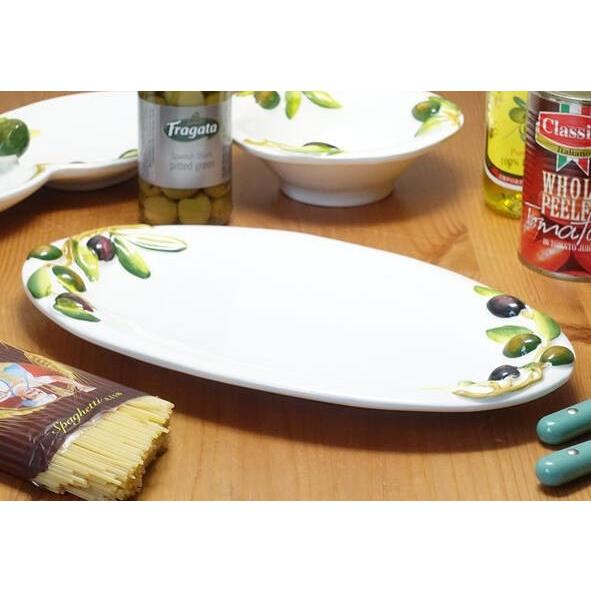 イタリア製 輸入雑貨 ディナープレート 32cm オーバル だ円 パスタ  