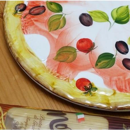イタリア製 輸入雑貨 ピザ プレート 円形 皿 32cm バッサーノ 陶器 