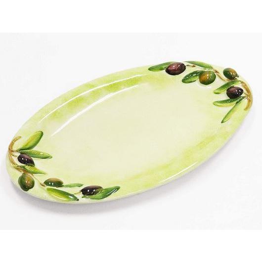 イタリア 皿 オリーブ プレート 楕円 パスタ ディナー サラダ