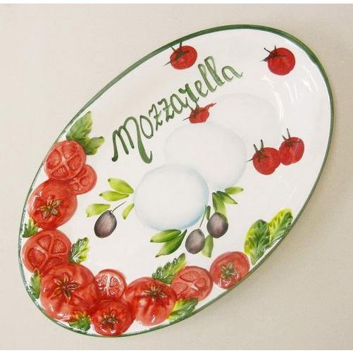 イタリア製 輸入雑貨 ディナープレート パスタ皿 トマト モッツェレラ 