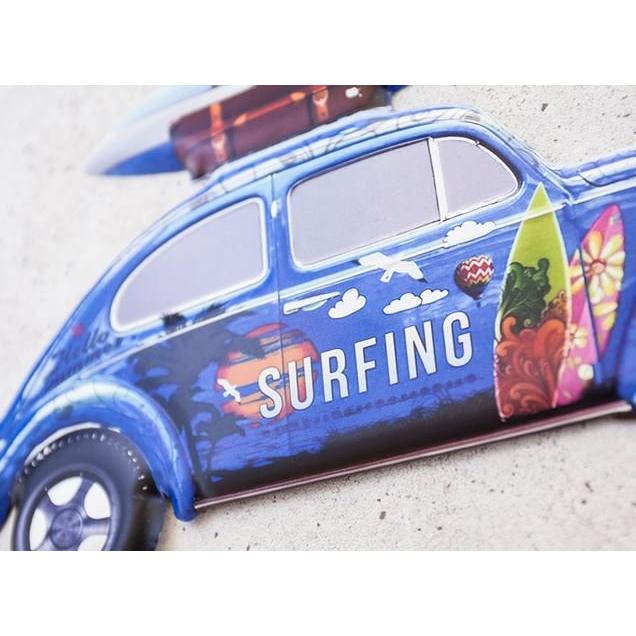 輸入雑貨 アンティークエンボスプレート SURFING BTL ブリキ 壁