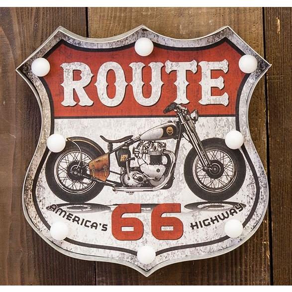輸入雑貨 アメリカンクラシック LED Sign サイン ROUTE 66 Motorcycle 看板 ビンテージ調 アンティーク風 レトロ GB22320GAK 直輸入 リビングスタジオ｜living-studio｜04