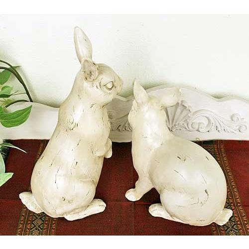 美品 陶器 置物 兎 うさぎ ヴィンテージ とても雰囲気あるペアの