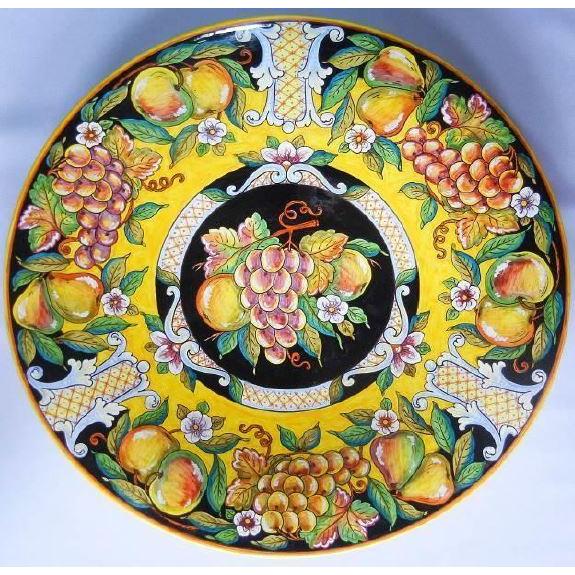 イタリア製 輸入雑貨 絵皿 壁飾り マヨルカ焼き デルータ Deruta