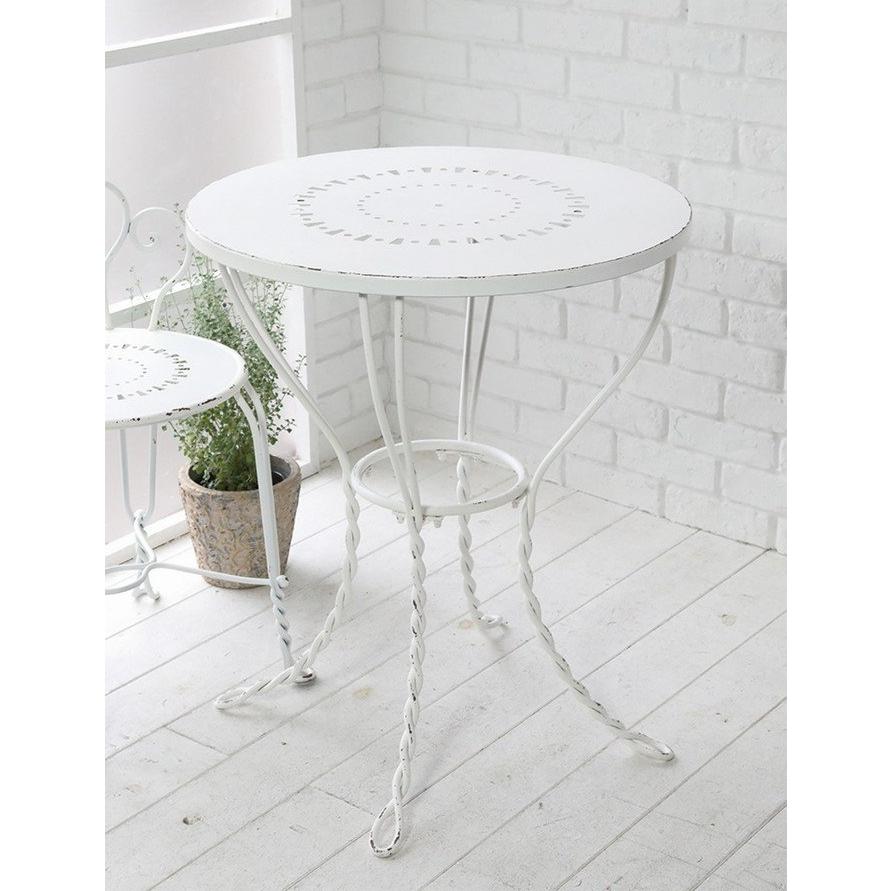 パティオ ラウンドテーブル ホワイト コベントガーデン アイアン NY-41 輸入家具 パティオ ラウンドテーブル ホワイト コベントガーデン